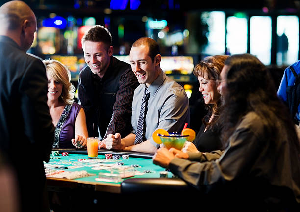 Live casino table with multiple players and dealer